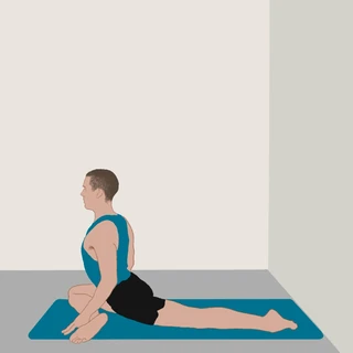 Illustration of a seated hip-opening pose, for Hip Mobility.