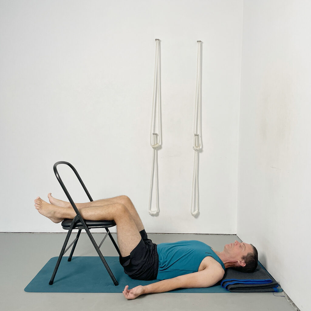 savasana calves on chair