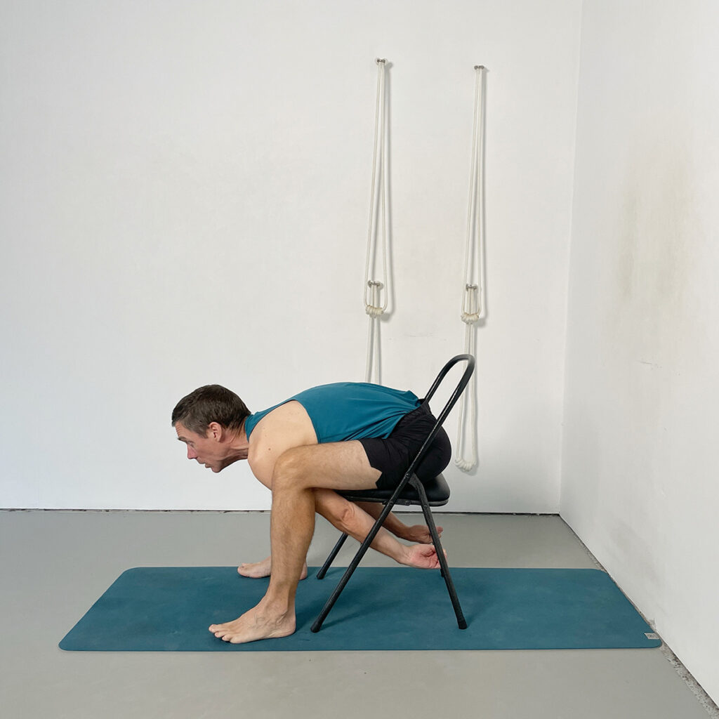 Malasana (Garland Pose) with Chair Support