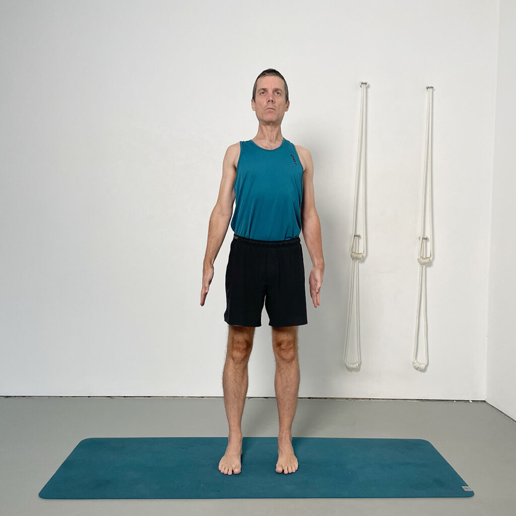 tadasana with feet hip width apart