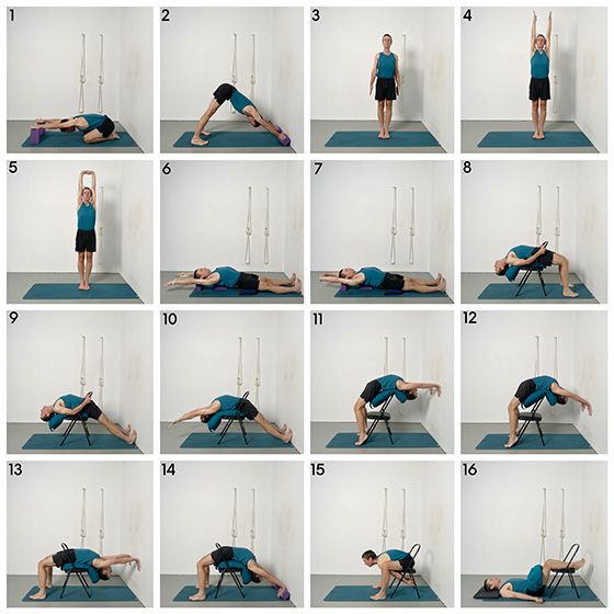 backbends with chair and bolster