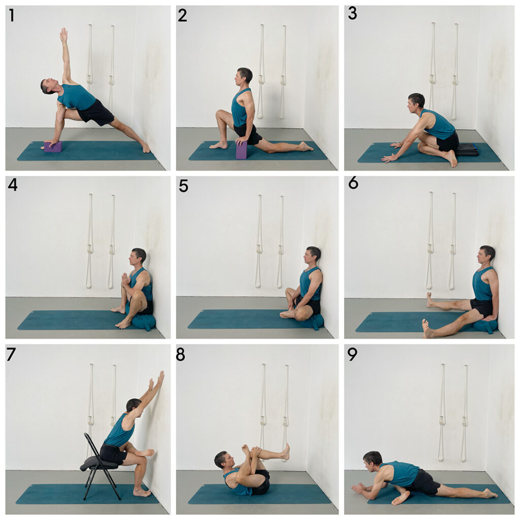Improve Hip Mobility and Move More Freely

Tight hips affect how you sit, walk, bend, and practise yoga. This comprehensive 6-class program takes a progressive approach to releasing stiffness in your hip flexors, gluteals, and deep hip rotators, counteracting the effects of prolonged sitting and restoring balanced movement.

Start With This Free Class

This six-class program takes a comprehensive approach to improving hip mobility through carefully structured yoga sequences. Rather than focusing on a single stretch or muscle group, the program works progressively with the major areas commonly associated with hip restriction, helping to restore balanced movement and greater ease throughout the lower body.

The classes combine standing poses, seated postures, twists, forward bends, and supported variations to improve mobility, build stability, and support healthy movement patterns. Whether you are looking to counteract the effects of prolonged sitting, improve comfort in seated postures, or simply move more freely, this program provides a practical and progressive pathway.

What You'll Learn

✓ Improve mobility through the hips and pelvis

✓ Counteract the effects of prolonged sitting

✓ Release tension in the hip flexors, adductors, gluteals, and deep hip rotators

✓ Improve comfort in seated yoga postures

✓ Develop balanced strength and stability around the hip joint

✓ Support healthy movement patterns throughout the lower body

✓ Enhance standing poses, forward bends, twists, and backbends

✓ Reduce unnecessary strain caused by movement restrictions elsewhere in the body

The Complete 6-Class Program

Class 1: Essential Hip Openers in 30 Minutes

A concise and effective sequence featuring nine essential hip-opening poses. This class improves mobility in all major directions of hip movement and provides a practical routine that can easily be incorporated into a regular practice schedule.

Class 2: Standing Poses for Hip Opening

Explore hip mobility within standing poses using carefully selected variations of Trikonasana, Parsvakonasana, Utthita Hasta Padangusthasana, and related asanas. This class develops mobility while simultaneously building strength and stability through the legs and pelvis.

Class 3: Restore Hip Mobility – Undo the Effects of Sitting

Designed to counteract some of the most common effects of prolonged sitting, this class works with the hip flexors, hamstrings, adductors, and gluteals through a combination of standing poses, seated postures, twists, and supported reclining variations.

Class 4: Hip Mobility Unlocked

Target the gluteal muscles, piriformis, and deep hip rotators with a carefully structured sequence designed to improve mobility, ease tension, and create greater comfort in both yoga practice and everyday movement.

Class 5: Hip Mobility and Stability

Develop balanced mobility and support around the hip joint through a sequence that combines forward bends, backbends, and standing poses. This class introduces the important relationship between flexibility, strength, and coordinated movement.

Class 6: Nine Essential Poses for Improving Hip Mobility

Return to the foundational sequence and revisit the key concepts explored throughout the program. This class provides an ideal ongoing maintenance routine for preserving healthy hip mobility over time.

Who Is This Program For?

This program is suitable for practitioners who:

Experience stiffness or tightness in the hips

Spend extended periods sitting

Want to improve mobility in the lower body

Wish to enhance comfort in seated postures

Are looking for a structured approach to hip health

Want to improve movement quality both on and off the yoga mat

Membership Includes More Than 900 Classes

The Yoga Selection library contains more than 900 Iyengar Yoga classes and over 90 structured courses covering topics such as hip mobility, lower back care, posture, shoulder health, restorative yoga, inversions, backbends, and much more.

[Membership CTA]

Frequently Asked Questions

How can yoga help improve tight hips?

Yoga can improve mobility in the hips by working with the muscles and connective tissues that surround the hip joint, including the hip flexors, adductors, gluteals, and deep hip rotators. Regular practice can help restore freedom of movement, improve comfort in seated positions, and support healthy movement patterns throughout the lower body.

Is this program suitable for beginners?

The classes are designed for practitioners with some yoga experience, but many of the poses can be modified using props and appropriate support. Students new to yoga may wish to begin with the free class before progressing through the full program.

Can yoga help counteract the effects of sitting?

Prolonged sitting can contribute to stiffness in the hips and lower body, particularly in the hip flexors and surrounding muscles. Several classes in this program specifically address these areas through standing poses, seated postures, twists, and supported variations designed to restore mobility and balance.

Will improving hip mobility help my lower back?

The hips and lower back work closely together during movement. When the hips become restricted, the lower back may be required to compensate. Improving mobility through the hips can help support more balanced movement patterns and may reduce unnecessary strain on surrounding areas.

How often should I practise these classes?

Most students will benefit from practising two to three classes each week. The free introductory class and the shorter 30-minute sequences can also be repeated regularly as part of an ongoing maintenance routine.

Do I need any yoga props?

Most classes use only a small number of common yoga props such as blocks, blankets, a belt, or a chair. Alternative household items can often be substituted when dedicated yoga props are not available.

What types of poses are included in the program?

The program includes standing poses, seated postures, forward bends, twists, backbends, and supported restorative variations. Together, these approaches work to improve mobility, stability, and overall function through the hips and lower body.

Does membership include all six classes?

Yes. All six classes in this program are included with a Yoga Selection membership, along with access to more than 900 classes and over 90 structured courses covering a wide range of yoga topics.