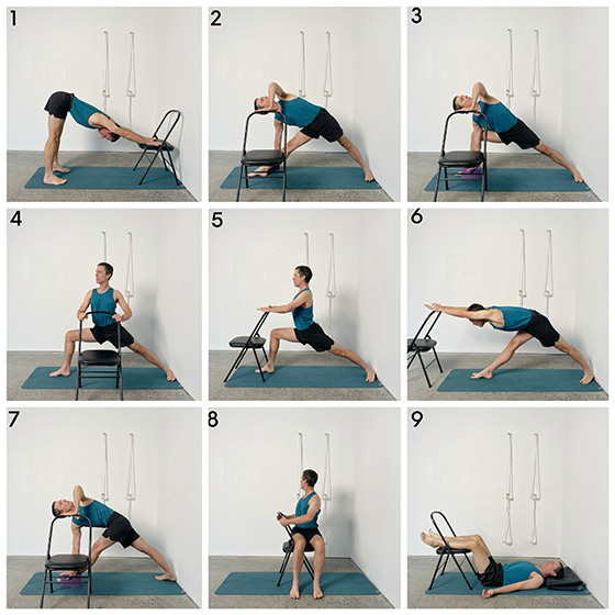 supported Standing Poses with a chair