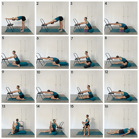 Chair-Supported Forward Bends & Twists | Iyengar Yoga